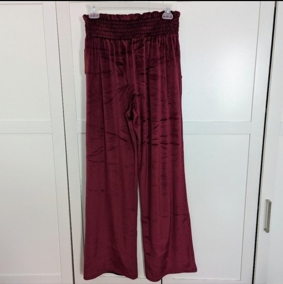 MICHAEL KORS | Burgundy Velour  Flowy Pull On Pants Size Small - Picture 2 of 3